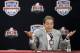 Jan 8, 2013; Fort Lauderdale FL, USA; Alabama Crimson Tide head coach Nick Saban addresses the media during the winning coach press conference at Harbor Beach Marriott Resort & Spa following Alabama's 42-14 win over Notre Dame last night in the 2013 BCS National Championship game. Mandatory Credit: John David Mercer-USA TODAY Sports
