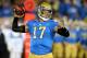 PASADENA, CA - OCTOBER 12: Brett Hundley #17 of the UCLA Bruins throws a pass against the California Golden Bears at the Rose Bowl on October 12, 2013 in Pasadena, California. UCLA won 37-10. (Photo by Stephen Dunn/Getty Images)