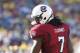 January 1,2013; Tampa, FL, USA; South Carolina Gamecocks defensive end Jadeveon Clowney (7) against the Michigan Wolverines during the second half of the 2013 Outback Bowl at Raymond James Stadium. South Carolina Gamecocks defeated the Michigan Wolverines 33-28. Mandatory Credit: Kim Klement-USA TODAY Sports