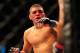 Oct. 29, 2011; Las Vegas, NV, USA; UFC fighter Nick Diaz during a welterweight bout against fighter B.J. Penn (not pictured) during UFC 137 at the Mandalay Bay event center. Mandatory Credit: Mark J. Rebilas-USA TODAY Sports