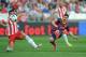 ALMERIA, SPAIN - SEPTEMBER 28: Lionel Messi scores FC Barcelona's opening goal during the La Liga match between UD Almeria and FC Barcelona on September 28, 2013 in Almeria, Spain. (Photo by Denis Doyle/Getty Images)
