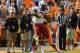 Oct 19, 2013; Knoxville, TN, USA; South Carolina Gamecocks running back Mike Davis (28) scores a touchdown against the Tennessee Volunteers during the second half at Neyland Stadium. Tennessee won 23 to 21. Mandatory Credit: Randy Sartin-USA TODAY Sports