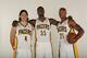 INDIANAPOLIS, IN - SEPTEMBER 27: Luis Scola #4, Roy Hibbert #55 and David West #21 of the Indiana Pacers poses for a picture during media day at Bankers Life Fieldhouse on September 27, 2013 in Indianapolis, Indiana. NOTE TO USER: User expressly acknowledges and agrees that, by downloading and/or using this Photograph, user is consenting to the terms and conditions of the Getty Images License Agreement. Mandatory Copyright Notice: Copyright 2013 NBAE (Photo by Ron Hoskins/NBAE via Getty Images)
