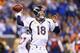 INDIANAPOLIS, IN - OCTOBER 20: Peyton Manning #18 of the Denver Broncos throws a pass during the game against the Indianapolis Colts at Lucas Oil Stadium on October 20, 2013 in Indianapolis, Indiana. (Photo by Andy Lyons/Getty Images)