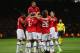 United celebrate their only goal vs. Real Sociedad