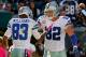 PHILADELPHIA, PA - OCTOBER 20: Terrance Williams #83 of the Dallas Cowboys is congratulated by teammate Jason Witten #82 after Williams scored a touchdown against the Philadelphia Eagles on October 20, 2013 at Lincoln Financial Field in Philadelphia, Pennslyvania.The Dallas Cowboys defeated the Philadelphia Eagles 17-3. (Photo by Elsa/Getty Images)