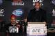 Oct 19, 2013; Houston, TX, USA; Dana White speaks during the press conference following UFC 166 at Toyota Center. Mandatory Credit: Andrew Richardson-USA TODAY Sports