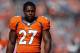 Oct 13, 2013; Denver, CO, USA; Denver Broncos running back Knowshon Moreno (27) before the game against the Jacksonville Jaguars at Sports Authority Field at Mile High. Mandatory Credit: Chris Humphreys-USA TODAY Sports