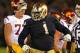 SOUTH BEND, IN - OCTOBER 19: Louis Nix III #1 of the Notre Dame Fighting Irish celebrates near the end of the game against the University of Southern California Trojans at Notre Dame Stadium on October 19, 2013 in South Bend, Indiana. Notre Dame defeated USC 14-10. (Photo by Jonathan Daniel/Getty Images)