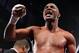 Mar 9, 2013; Brooklyn, NY, USA; Bernard Hopkins celebrates his 12 round unanimous decision win over Tavoris Cloud (not shown) at the Barclay's Center. Hopkins captured the IBF light heavyweight championship to become the oldest champion in history. Mandatory Credit: Ed Mulholland-USA TODAY Sports