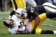 OAKLAND, CA - OCTOBER 27: Sio Moore #55 of the Oakland Raiders tackles Heath Miller #83 of the Pittsburgh Steelers at O.co Coliseum on October 27, 2013 in Oakland, California. (Photo by Ezra Shaw/Getty Images)
