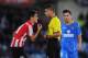 GETAFE, SPAIN - OCTOBER 28: Ander Herrera (L) of Athletic Club argues with referee Gil Manzano during the La Liga match between Getafe CF and Athletic Club at Coliseum Alfonso Perez stadium on October 28, 2013 in Getafe, Spain. (Photo by Denis Doyle/Getty Images)