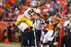 Oct 27, 2013; Denver, CO, USA; Denver Broncos quarterback Peyton Manning's (not pictured) pass intended for wide receiver Demaryius Thomas (88) is intercepted by Washington Redskins cornerback DeAngelo Hall (23) during the second half at Sports Authority Field at Mile High. The Broncos won 45-21. Mandatory Credit: Chris Humphreys-USA TODAY Sports