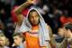 Oct 17, 2013; Baltimore, MD, USA; New York Knicks forward Carmelo Anthony (7) waves to the crowd after the game against the Washington Wizards at Baltimore Arena. Mandatory Credit: Evan Habeeb-USA TODAY Sports