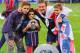 PARIS, FRANCE - MAY 18: David Beckham waves o the crowd with his sons, Brooklyn, Romeo and Cruz during the Ligue 1 match between Paris Saint-Germain FC and Stade Brestois 29 at Parc des Princes on May 18, 2013 in Paris, France. (Photo by Michael Regan/Getty Images)