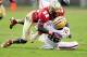 TALLAHASSEE, FL - OCTOBER 13: Telvin Smith #22 of the Florida State Seminoles brings down David Dudeck #26 of the Boston College Eagles during a game at Doak Campbell Stadium on October 13, 2012 in Tallahassee, Florida. (Photo by Stacy Revere/Getty Images)