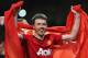 MANCHESTER, ENGLAND - APRIL 22: Michael Carrick of Manchester United celebrates victory and winning the Premier League title after the Barclays Premier League match between Manchester United and Aston Villa at Old Trafford on April 22, 2013 in Manchester, England. (Photo by Alex Livesey/Getty Images)
