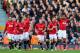 LONDON, ENGLAND - NOVEMBER 02: Luis Antonio Valencia of Manchester United (R) celebrates scoring the first goal during the Barclays Premier League match between Fulham and Manchester United at Craven Cottage on November 2, 2013 in London, England. (Photo by Clive Rose/Getty Images)