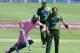 JOHANNESBURG, SOUTH AFRICA - MARCH 17: Hashim Amla of South Africa runs past Shahid Afridi of Pakistan during the 3rd Momentum ODI match between South Africa and Pakistan at Bidvest Wanderers Stadium on March 17, 2013 in Johannesburg, South Africa. (Photo by Duif du Toit/Gallo Images/Getty Images)