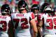 CHARLOTTE, NC - NOVEMBER 03: Tony Gonzalez #88 of the Atlanta Falcons talks to his teammates in the huddle during their game against the Carolina Panthers at Bank of America Stadium on November 3, 2013 in Charlotte, North Carolina. (Photo by Streeter Lecka/Getty Images)