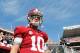 TUSCALOOSA, AL - OCTOBER 26: AJ McCarron #10 of the Alabama Crimson Tide enters the field prior to facing the Tennessee Volunteers at Bryant-Denny Stadium on October 26, 2013 in Tuscaloosa, Alabama. (Photo by Kevin C. Cox/Getty Images)