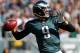 PHILADELPHIA, PA - OCTOBER 20: Quarterback Nick Foles #9 of the Philadelphia Eagles looks to pass against the Dallas Cowboys in the second half during a game at Lincoln Financial Field on October 20, 2013 in Philadelphia, Pennsylvania. (Photo by Rich Schultz /Getty Images)