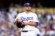 LOS ANGELES, CA - OCTOBER 15: Ricky Nolasco #47 of the Los Angeles Dodgers reacts in the first inning against the St. Louis Cardinals in Game Four of the National League Championship Series at Dodger Stadium on October 15, 2013 in Los Angeles, California. (Photo by Harry How/Getty Images)