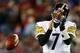 FOXBORO, MA - NOVEMBER 03: Ben Roethlisberger #7 of the Pittsburgh Steelers reacts following a missed catch in the second half against the New England Patriots at Gillette Stadium on November 3, 2013 in Foxboro, Massachusetts. (Photo by Jared Wickerham/Getty Images)