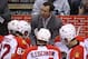 Mar 26, 2013; Toronto, ON, Canada; Florida Panthers head coach Kevin Dineen calls a timeout to talk to his players against the Toronto Maple Leafs at the Air Canada Centre. The Maple Leafs beat the Panthers 3-2. Mandatory Credit: Tom Szczerbowski-USA TODAY Sports