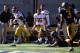 Nov 9, 2013; Berkeley, CA, USA; USC Trojans running back Javorius Allen (37) escapes California Golden Bears linebacker Chad Whitener (25) to run for a touchdown during the first quarter at Memorial Stadium. Mandatory Credit: Kelley L Cox-USA TODAY Sports
