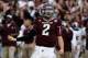 COLLEGE STATION, TX - NOVEMBER 09: Johnny Manziel #2 of the Texas A&M Aggies celebrates a touchdown pass in the third quarter during the game against the Mississippi State Bulldogs at Kyle Field on November 9, 2013 in College Station, Texas. (Photo by Scott Halleran/Getty Images)