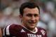 COLLEGE STATION, TX - NOVEMBER 09: Johnny Manziel #2 of the Texas A&M Aggies waits on the field before the game against the Mississippi State Bulldogs at Kyle Field on November 9, 2013 in College Station, Texas. (Photo by Scott Halleran/Getty Images)