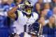 INDIANAPOLIS, IN - NOVEMBER 10: Tavon Austin #11 of the St. Louis Rams does a salute with the assist of Jake Long #77 of the St. Louis Rams after scoring a touchdown against the Indianapolis Colts at Lucas Oil Stadium on November 10, 2013 in Indianapolis, Indiana. (Photo by Michael Hickey/Getty Images)
