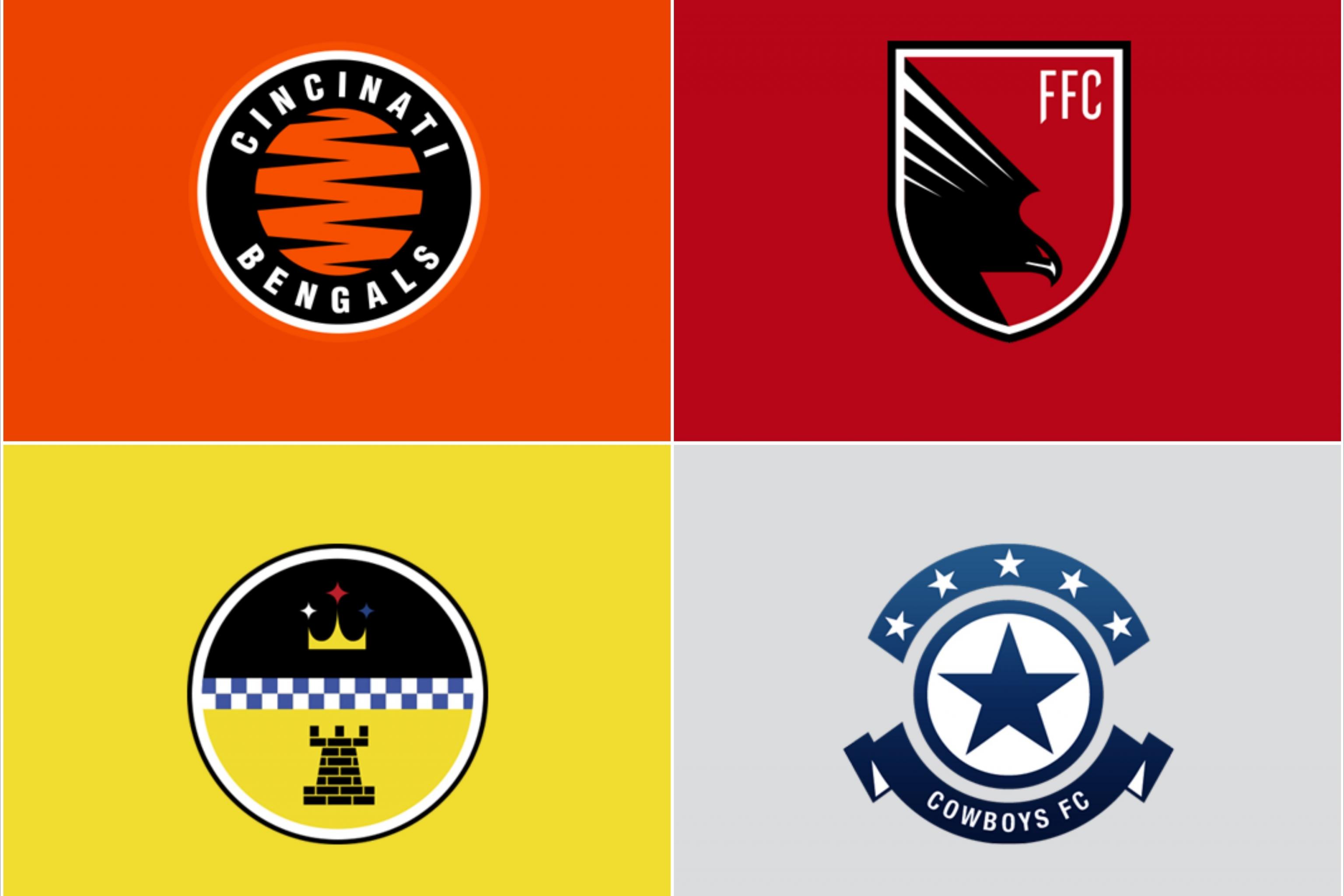 Nfl Logos Redesigned To Look Like European Football Soccer Logos