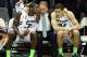 Nov 8, 2013; East Lansing, MI, USA;Michigan State Spartans head coach Tom Izzo talks with guard/forward Branden Dawson (22) and forward Gavin Schilling (34) on the bench in the second half against the McNeese State Cowboys at Jack Breslin Student Events Center. MSU won 98-56. Mandatory Credit: Mike Carter-USA TODAY Sports