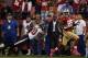 SAN FRANCISCO, CA - OCTOBER 06: Tight end Vernon Davis #85 of the San Francisco 49ers runs for a touchdown while being pursued by free safety Ed Reed #20 of the Houston Texans in the fourth quarter at Candlestick Park on October 6, 2013 in San Francisco, California. The 49ers defeated the Texans 34-3. (Photo by Jeff Gross/Getty Images)
