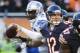 Nov 10, 2013; Chicago, IL, USA; Chicago Bears quarterback Josh McCown (12) throws against the Lions at Soldier Field. Mandatory Credit: Matt Marton-USA TODAY Sports