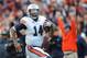 Nov 9, 2013; Knoxville, TN, USA; Auburn Tigers quarterback Nick Marshall (14) runs for a touchdown against the Tennessee Volunteers during the second quarter at Neyland Stadium. Mandatory Credit: Randy Sartin-USA TODAY Sports