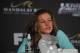 April 13, 2013; Las Vegas, NV, USA; Miesha Tate speaks to media following her loss at the TUF 17 Finale at the Mandalay Bay Events Center. Mandatory Credit: Gary A. Vasquez-USA TODAY Sports