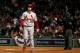 BOSTON, MA - OCTOBER 30: David Freese #23 of the St. Louis Cardinals reacts after striking out against the Boston Red Sox during Game Six of the 2013 World Series at Fenway Park on October 30, 2013 in Boston, Massachusetts. (Photo by Rob Carr/Getty Images)