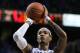 Nov 4, 2013; Lexington, KY, USA; Kentucky Wildcats forward Willie Cauley-Stein (15) shoots a free throw during the game against the Montevallo Falcons at Rupp Arena. Kentucky defeated Montevallo 95-72. Mandatory Credit: Mark Zerof-USA TODAY Sports