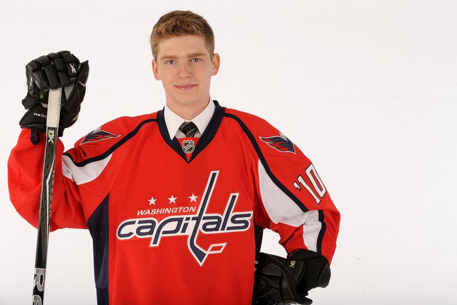 Nate Schmidt is still playing in his old Capitals gear