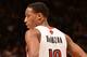 TORONTO, CANADA - November 15: DeMar DeRozan #10 of the Toronto Raptors looks on during the game against the Chicago Bulls on November 15, 2013 at the Air Canada Centre in Toronto, Ontario, Canada. NOTE TO USER: User expressly acknowledges and agrees that, by downloading and or using this Photograph, user is consenting to the terms and conditions of the Getty Images License Agreement. Mandatory Copyright Notice: Copyright 2013 NBAE (Photo by Ron Turenne/NBAE via Getty Images)