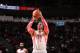 HOUSTON, TX - NOVEMBER 16: Dwight Howard #12 of the Houston Rockets shoots a free throw against the Denver Nuggets on November 16, 2013 at the Toyota Center in Houston, Texas. NOTE TO USER: User expressly acknowledges and agrees that, by downloading and or using this photograph, User is consenting to the terms and conditions of the Getty Images License Agreement. Mandatory Copyright Notice: Copyright 2013 NBAE (Photo by Bill Baptist/NBAE via Getty Images)