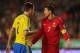 LISBON, PORTUGAL - NOVEMBER 15: Mikael Lustig of Sweden remonstrates with Cristiano Ronaldo of Portugal during the FIFA 2014 World Cup Qualifier Play-off First Leg between Portugal and Sweden at Estadio da Luz on November 15, 2013 in Lisbon, Portugal. (Photo by Mike Hewitt/Getty Images)