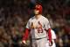 BOSTON, MA - OCTOBER 30: David Freese #23 of the St. Louis Cardinals looks on against the Boston Red Sox during Game Six of the 2013 World Series at Fenway Park on October 30, 2013 in Boston, Massachusetts. (Photo by Rob Carr/Getty Images)