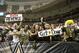 Nov 17, 2013; New Orleans, LA, USA; New Orleans Saints fans celebrate following a win over the San Francisco 49ers in a game at Mercedes-Benz Superdome. The Saints defeated the 49ers 23-20. Mandatory Credit: Derick E. Hingle-USA TODAY Sports