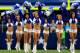 ARLINGTON, TX - NOVEMBER 03: The Dallas Cowboys cheerleaders perform prior to the start of the game against the Minnesota Vikings at Cowboys Stadium on November 3, 2013 in Arlington, Texas. (Photo by Jamie Squire/Getty Images)
