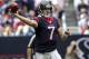 Nov 17, 2013; Houston, TX, USA; Houston Texans quarterback Case Keenum (7) attempts a pass during the third quarter against the Oakland Raiders at Reliant Stadium. The Raiders defeated the Texans 28-23. Mandatory Credit: Troy Taormina-USA TODAY Sports
