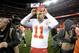 Nov 17, 2013; Denver, CO, USA; Kansas City Chiefs quarterback Alex Smith (11) leaves the field following the loss to the Denver Broncos at Sports Authority Field at Mile High. The Broncos defeated the Chiefs 27-17. Mandatory Credit: Ron Chenoy-USA TODAY Sports